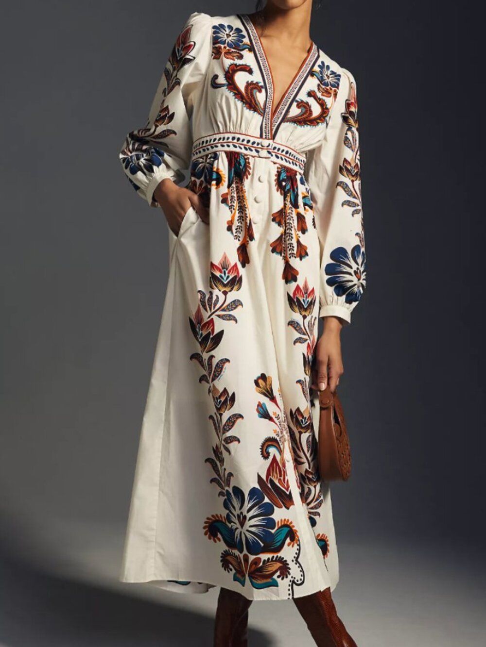 Farm x Anthropologie V-Neck Maxi Dress - Picture 1 of 3